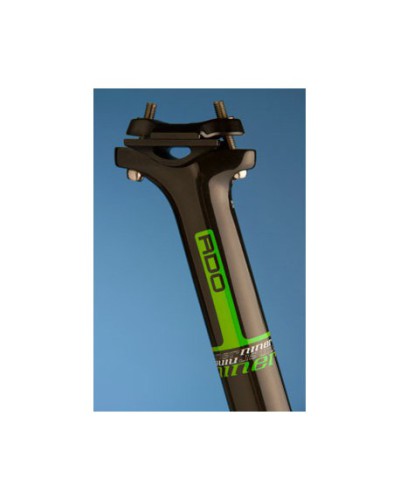 NINER Sattelstütze Carbon RDO Komfort, schwarz, 31,6 mm, 400 mm, grünes Dekor