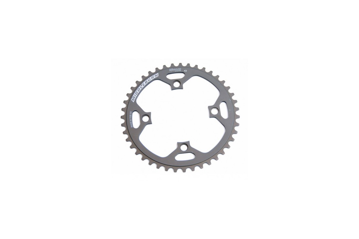 Middleburn 4-Arm Chainring with SlickShift Ramps, 40T. HardCoat grey
