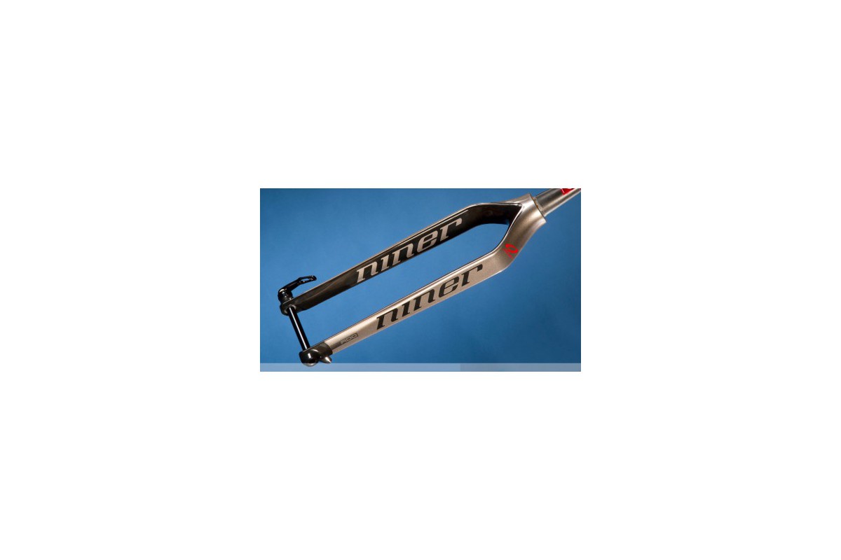 NINER RDO Carbon Mountain Bike Fork, Tapered, 15 mm Axle, 470 mm long, Post-Mount-Disc-Brake-Mount, Color: Moondust Grey