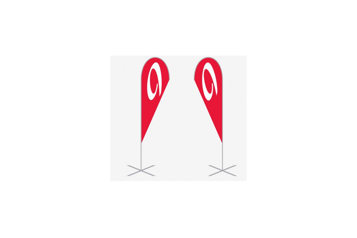 NINER Logo-Event-Flagge, 2 m hoch, rot-weiß