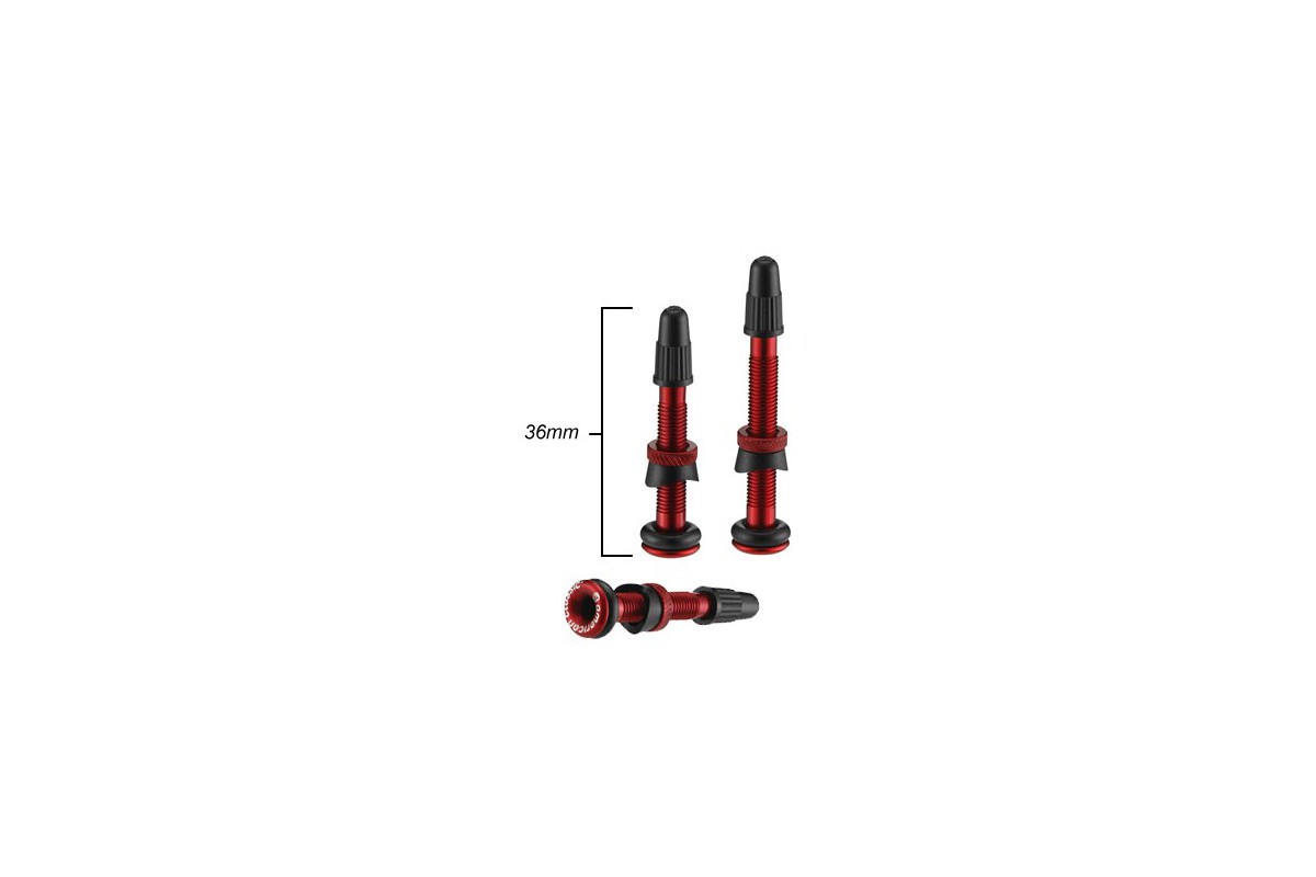 American Classic Tubeless Ventil, Aluminium, rot eloxiert, 36mm, NTE