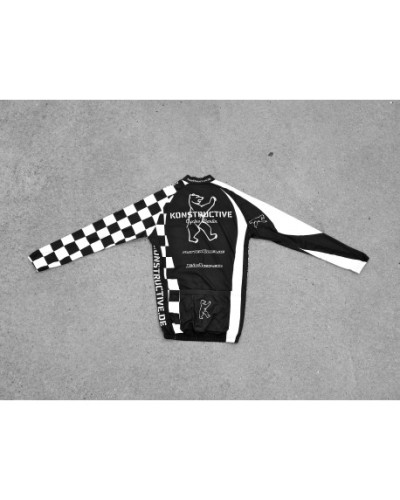 Konstructive Team Clothing, Mens Cycling Jersey, lang, black and white style, Größe large