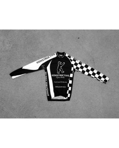 Konstructive Team Clothing, Mens Cycling Jersey, lang, black and white style, Größe extra large