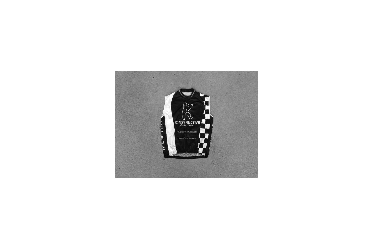 Konstructive Team Clothing, cycling vest, black and white style, size medium