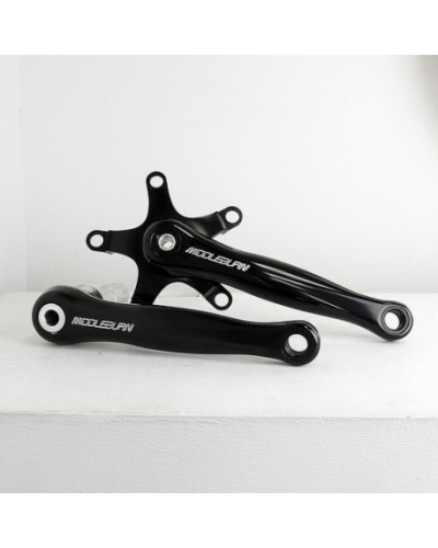 Middleburn RO2 X-type Rennrad-Kurbel ohne Spider und Blätter, schwarz eloxiert