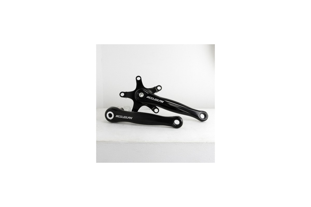 Middleburn RO2 X-type Rennrad-Kurbel ohne Spider und Blätter, schwarz eloxiert