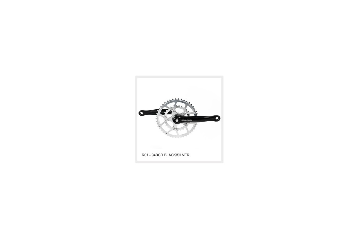 Middleburn RO1 4-Kant Rennrad-Kurbel ohne Spider und Blätter, schwarz eloxiert