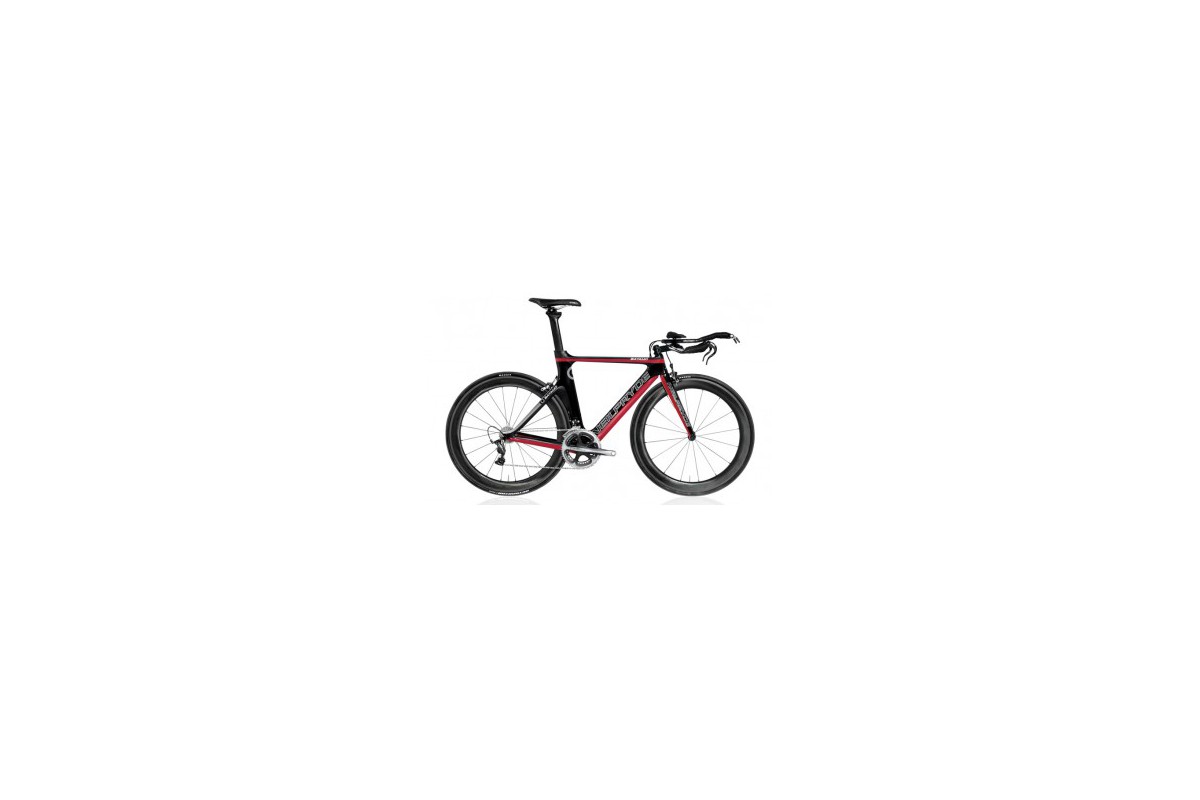 NeilPryde Bayamo Elite SRAM Force TT/Triathlon-Bike, Large, schwarz/rot, American Classic Laufräder, Syntace Komponenten 