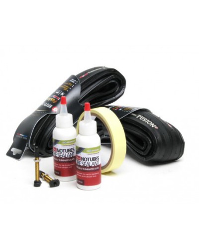 NoTubes Road Tubeless-Kit with 2 x Atom Tires, Sealant, 2 x Road-Rim-Valve, 1 x Yellow-Tape