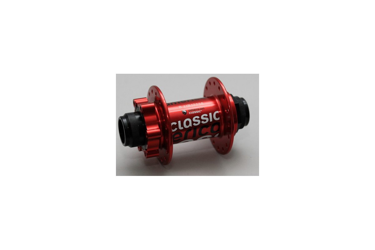 American Classic 20 mm MTB Disc Vorderradnabe, 20 mm Steckachse, rot, 32 Loch