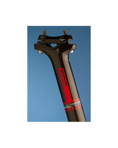 NINER Sattelstütze Carbon RDO Komfort, schwarz, 27,2 mm, 400mm, rotes Dekor